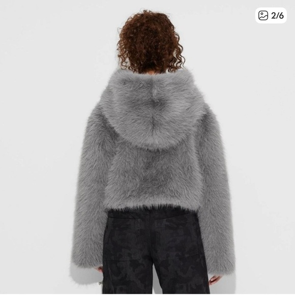 Wild Fable Faux Fur Jacket - Grey S - Picture 2 of 6